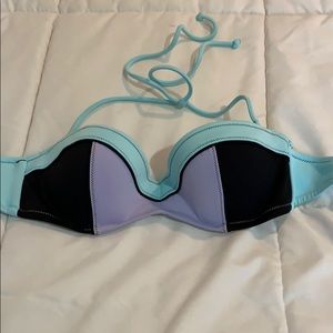 Victoria’s Secret bikini top. Teal/black/purple